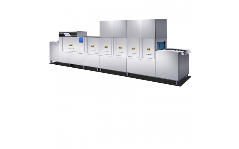 全自動(dòng)大型商用洗碗機(jī)長(zhǎng)龍式廚房設(shè)備帶消毒酒店學(xué)校食堂工廠